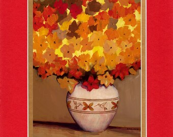 Yellow Flower Bouquet - 8"x10" Double matted archival prints entirely made by Native American Artist Daniel Ramirez