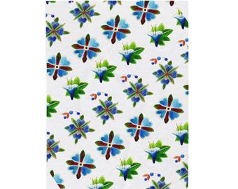 Woodland Florals 02 - Velveteen Plush Blanket