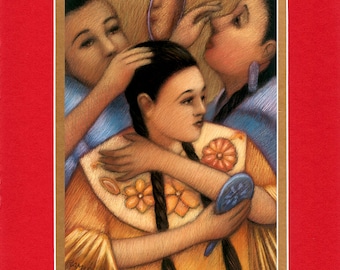 Jaune Dancers - 8"x10" Double matted archival prints by Native American Artist Daniel Ramirez - Image Size 5"x7"