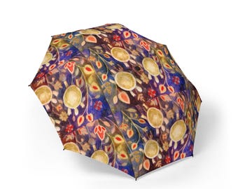 Ojibwe Turtles and Flowers Foldable Umbrella