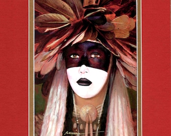 Sac and Fox Dancer - 8"x10" Double matted archival prints entirely made by Native American Artist Daniel Ramirez - Image Size 5"x7"