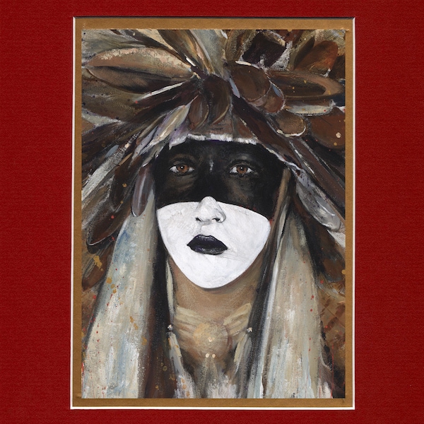 Fox Dancer - 8"x10" Double matted archival prints entirely made by Native American Artist Daniel Ramirez - Image Size 5"x7"