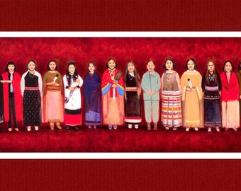 Our Heroes - The World's Longest Native American Painting - 10"x23" Matted Archival Print