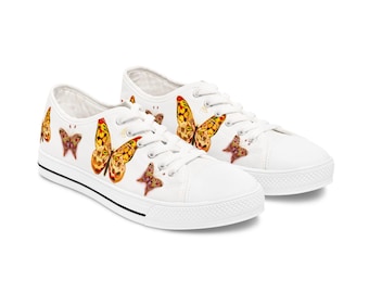 Woodland Butterflies Women's Low Top Sneakers - 2 to 3 weeks delivery time after ordering