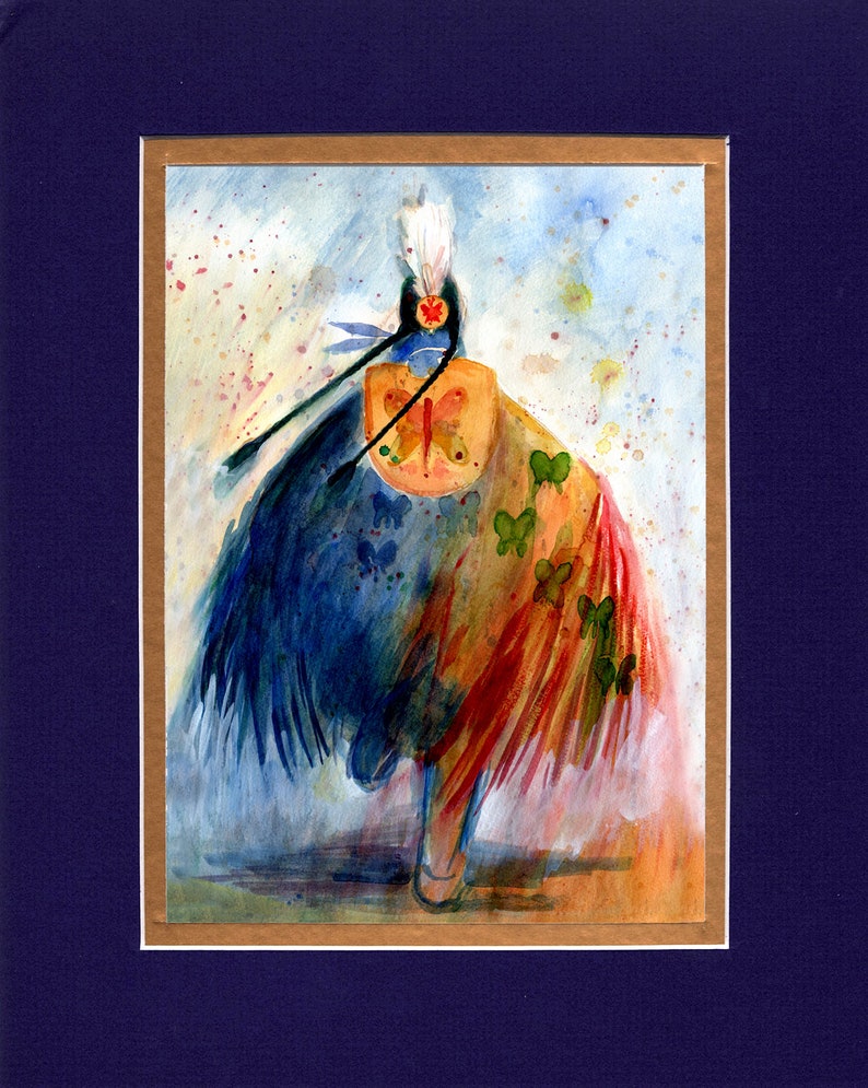 Butterfly Woman - 8'x10' Double matted archival prints entirely made by Native American Artist Daniel Ramirez 