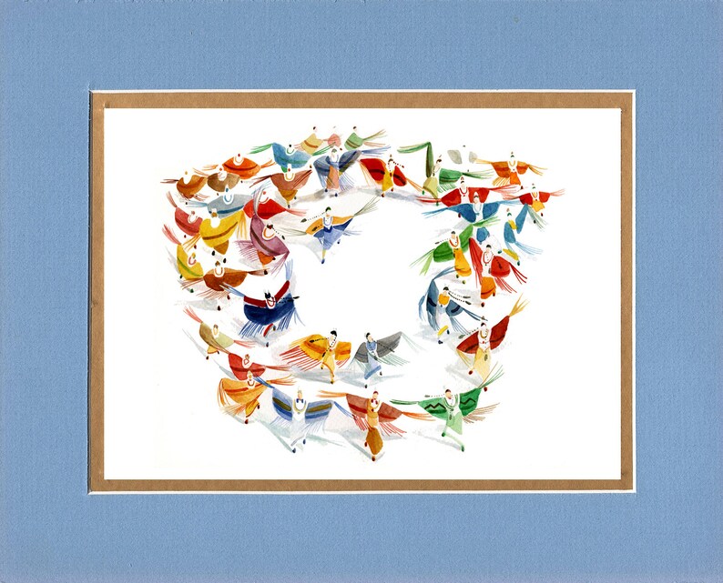 8x10 Double matted archival prints entirely made by Native American Artist Daniel Ramirez Tiny Dancers