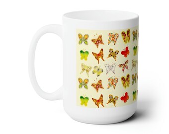 Butterflies Pattern - Ceramic Mug 15oz