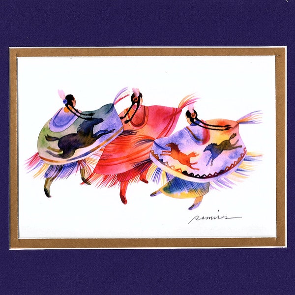 Horsy Shawl Dancer - 8"x10" Double matted archival prints entirely made by Native American Artist Daniel Ramirez