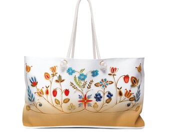 Anniversary Ojibwe Floral Weekender Bag