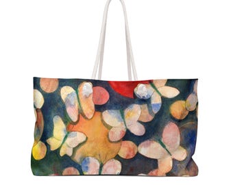 Butterflies on purple Weekender Bag