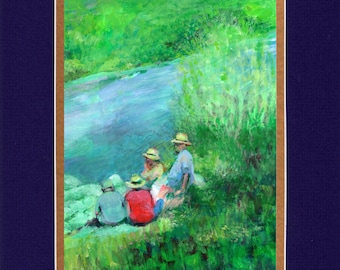 Dejeuner sur l'herbe in Gavarnie - 8"x10" Double matted archival prints entirely made by Native Artist Daniel Ramirez (image size 5"x7")