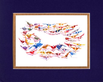 Hidden Horse Tiny Dancers - 8"x10" Double matted archival prints entirely made by Native American Artist Daniel Ramirez