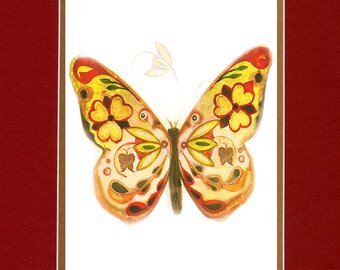 Wisconsin Butterfly - 8"x10" Double matted archival prints entirely made by Native American Artist Daniel Ramirez