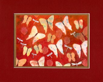White Dragonflies - 8"x10" Double matted archival prints entirely made by Native American Artist Daniel Ramirez