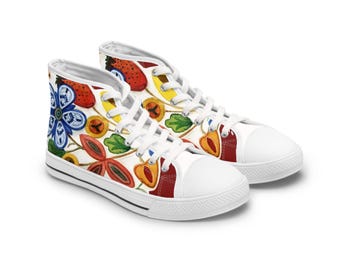 Woodland Floral and Berries Women's High Top Sneakers