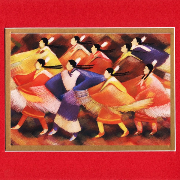 The Rainbow Dancers - 8"x10" Double matted archival prints entirely made by Native American Artist Daniel Ramirez