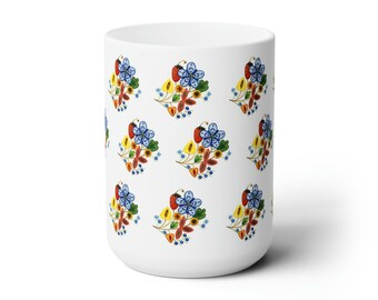 Flora Pattern 02 - Ceramic Mug 15oz