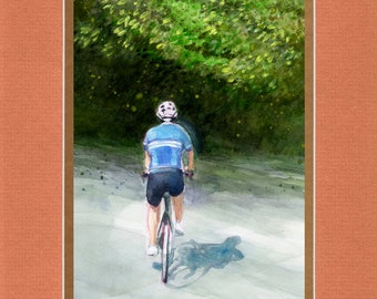 Cyclists of the Tour De France 02 - 8"x10" Double matted archival prints entirely made by Native American Artist Daniel Ramirez