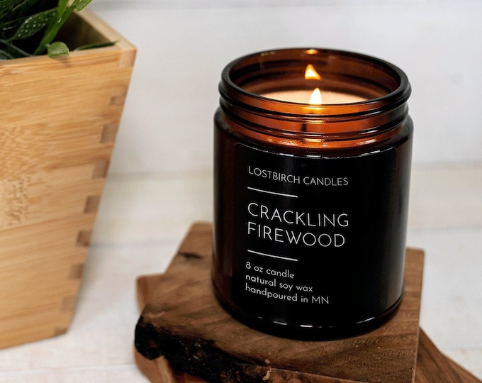 Fall Candles | Fireside Candle | Crackling Firewood | Handmade candle |Soy Candles Scented candle | Autumn decor | Fall decor