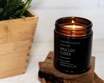 Apple Cider Candle | 8oz Scented Soy Candle, Fall Decor