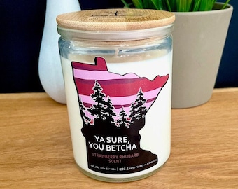 Minnesota Candle – Strawberry Rhubarb Scent, Ya Sure You Betcha