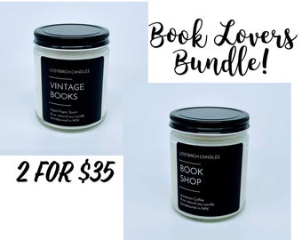 BUY 2 CANDLES FOR 35.00 - Candle Sale - Soy Candle - book candles - book nerd gift - Bundle Buy - book lovers - bookish candles