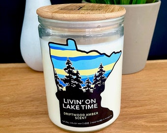 Minnesota Candle – Driftwood Amber Scent, Lake Time Gift