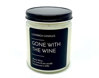 Gone With The Wine - Gone With The Wind - book candle - soy candle - classic books - wine - wine candle - book nerd - book lover - vegan