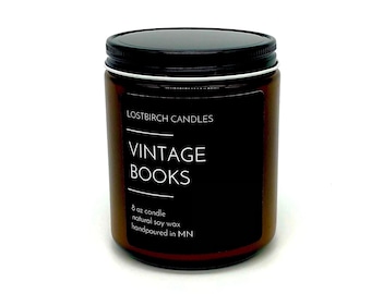 Vintage Books Scented Soy Candle – Book Lover Gift