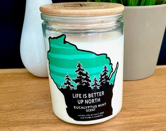 Wisconsin Candle – Eucalyptus Spearmint Scented Soy Candle