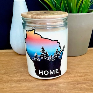 Wisconsin Candle - HOME - Wisconsin Gift - soy candle - Pick Your Scent- vegan candle