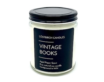 Vintage Books Scented Soy Candle – Aged Paper & Vanilla, 8oz