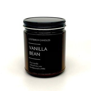 Vanilla Bean Amber Jar Candle Scented Jar Candle Fall Candle Summer Candle Non-Toxic Soy Candle Spa Candle image 2