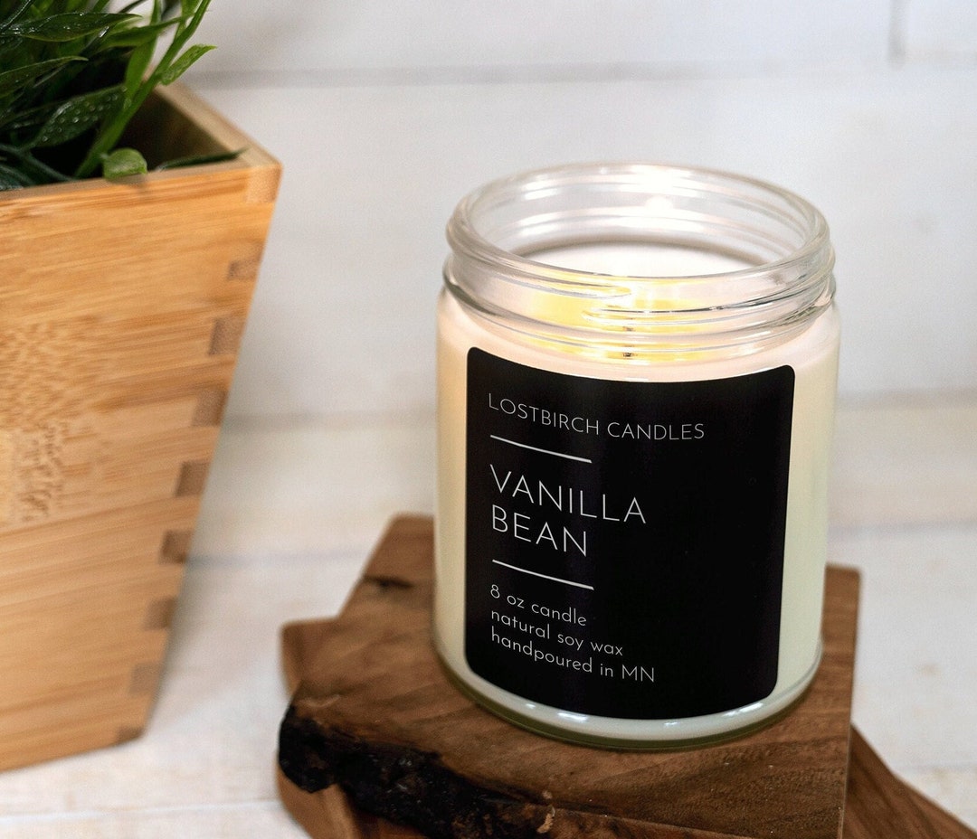 Vanilla Bean Jar Candle Scented Jar Candle Fall Candle Etsy