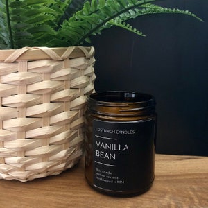Vanilla Bean Amber Jar Candle Scented Jar Candle Fall Candle Summer Candle Non-Toxic Soy Candle Spa Candle image 3