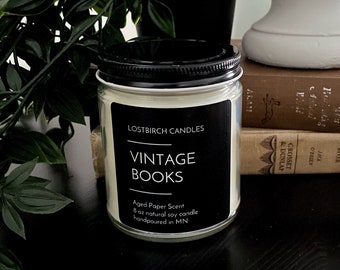 Vintage Books - Book Inspired Scented Soy Candles -  soycandle - book candle - old books - classic books - book nerd - bookish candle -