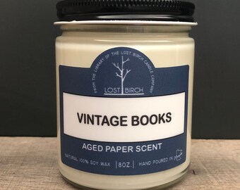 Vintage Books - Book Inspired Scented Soy Candles -  soy candle - book lover - bookish candles - book candles - old books