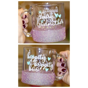 Mug pailleté fée marraine - cadeau fée marraine - mug Bippity Boppity Boo - mug marraine - mug Cendrillon - cadeau marraine - marraine