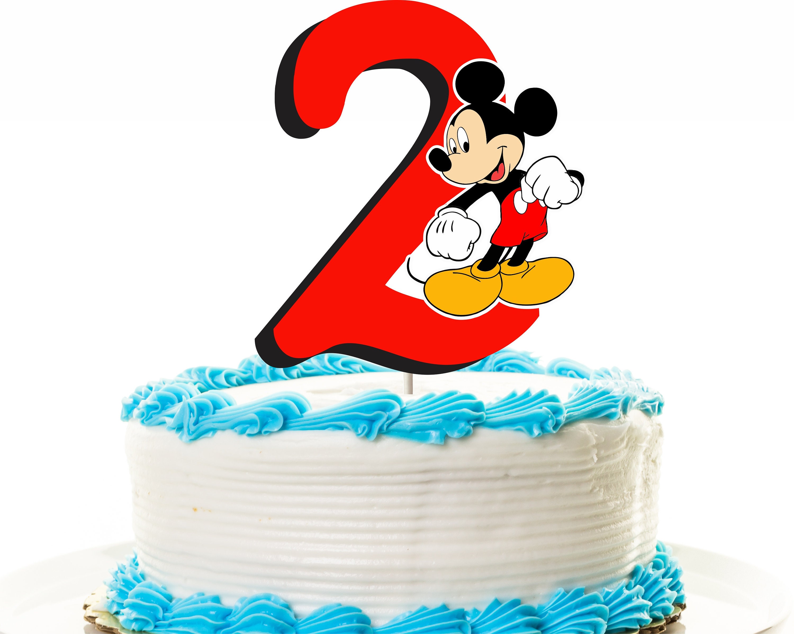 Mickey Mouse Cake Topper 2nd Birthday Topper Or Centerpiece Etsy Mickey Mouse Cake Topper 2nd Birthday Topper Or Centerpiece Etsy