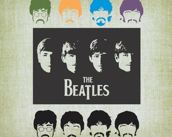 The Beatles SVG, John Paul George Ringo; The Beatles SVG Clipart; Cricut cutting files and Printable Vectors; Svg, Dxf, Jpg, Eps, Png
