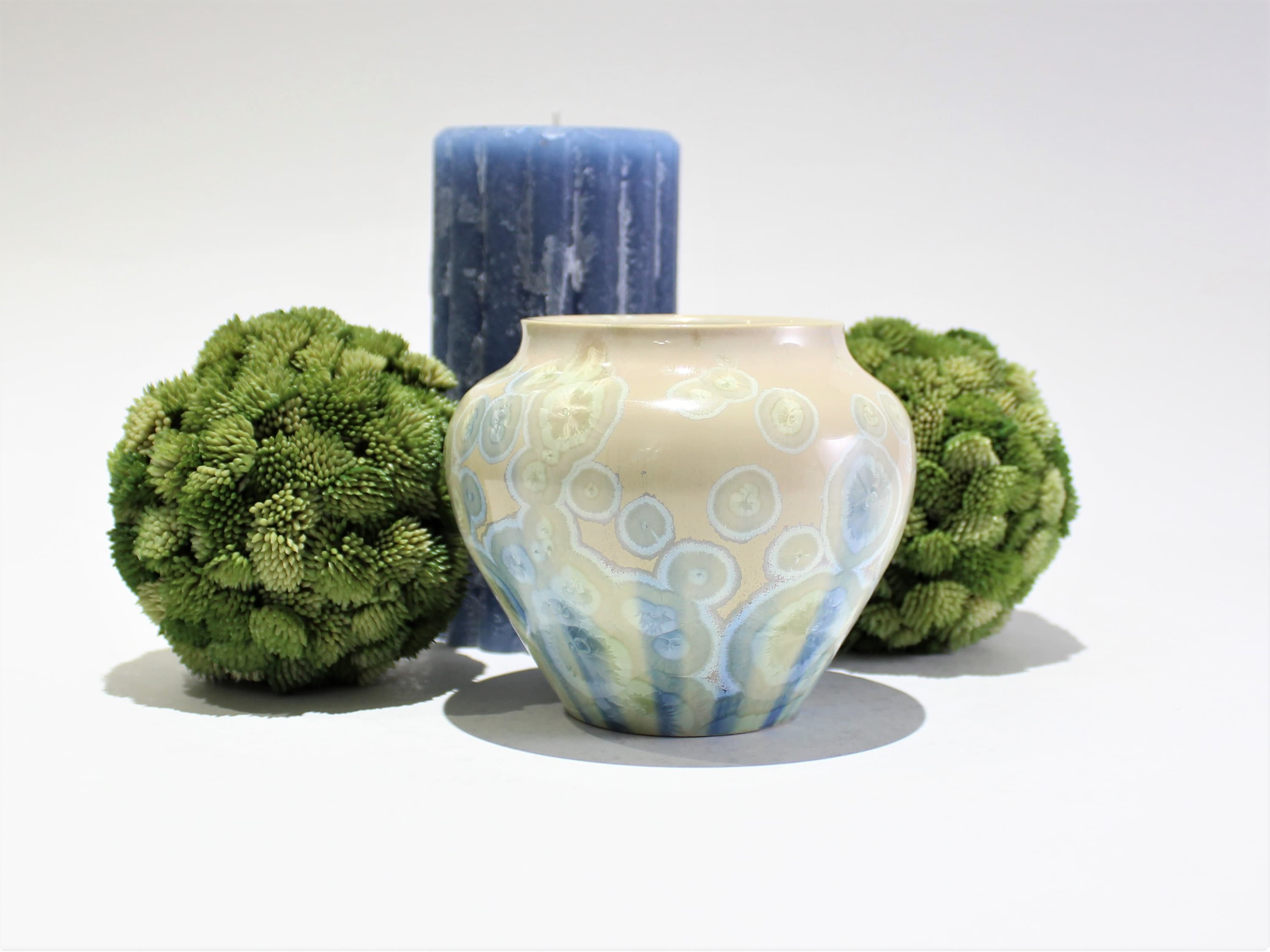 Small Crystalline Glaze Pot, MultiColored Crystal Glaze Vase, Handmade