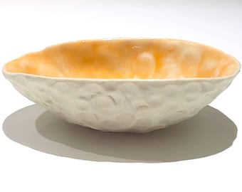 Handmade Artisan Design Carved Ceramic Bowl, Natural Organic Multi Colored Small Bowls, Porcelain Clay Pottery 4.75"