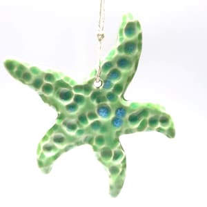 Handmade Starfish Ceramic Coral Reef Creatures Wall Hanging Art Ocean Aquarium Ornament Decor Sea Star Beach Decor 3.5 Wide
