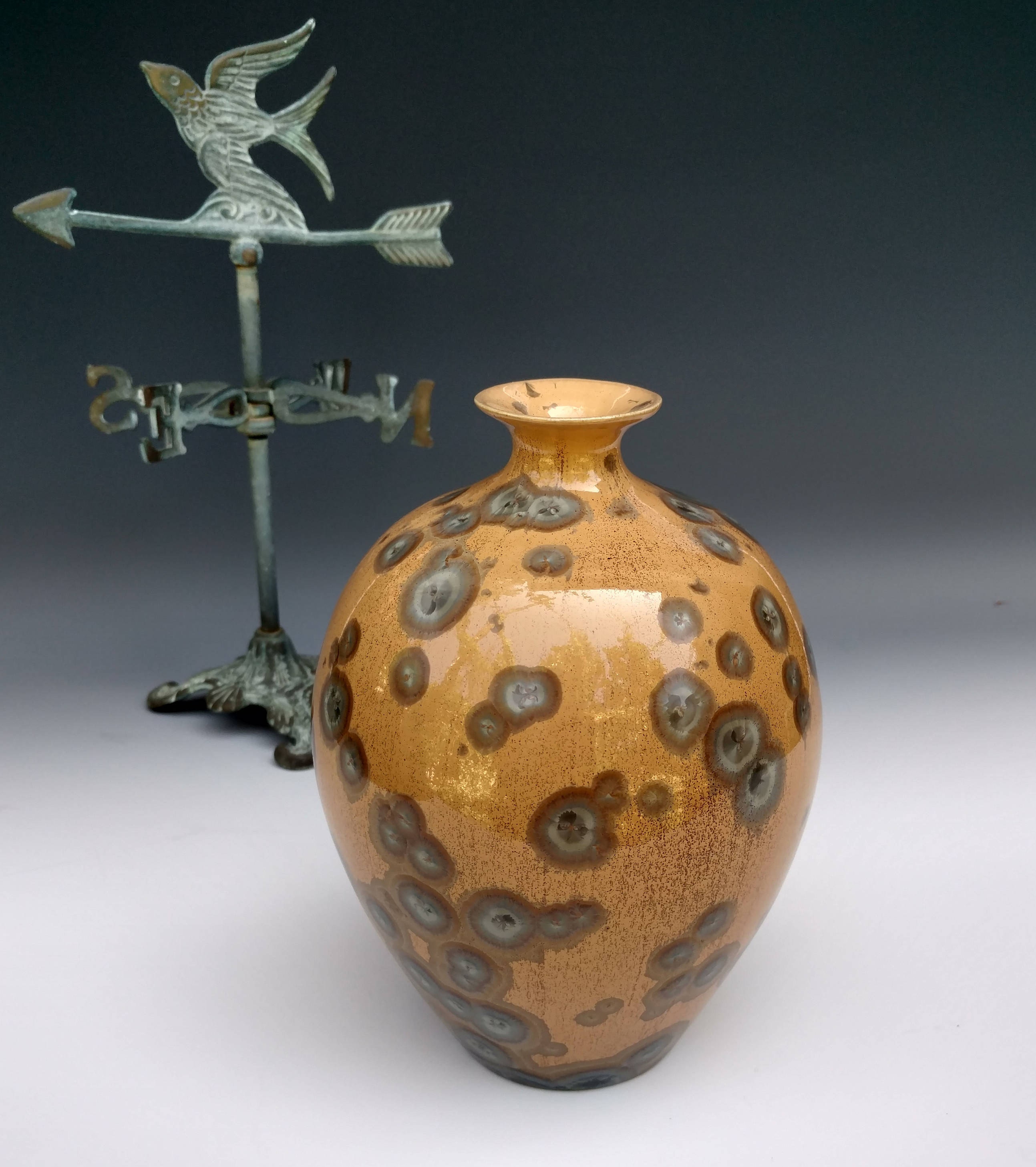 Ceramic Bottle Vase Crystalline Glaze Pottery Handmade Gift