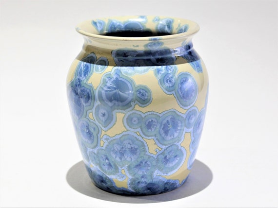 FREE SHIPPING Crystalline Glaze Porcelain Vase,Fine Art Pottery Vase 9 12 X 5