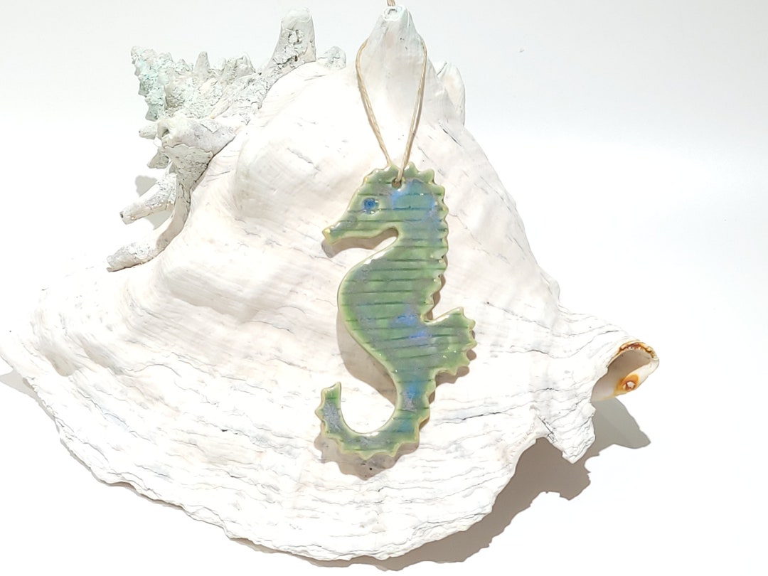 Handmade Seahorse Ceramic Wall Hanging Tree Ornament Ocean Etsy