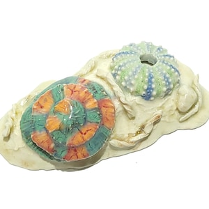 Tide Pool Creatures Handmade Sea Urchin Acro Table Coral Sculpture, Saltwater Aquarists Reefing, Ocean Creatures, Porcelain Ceramic, 5&quot; Wide