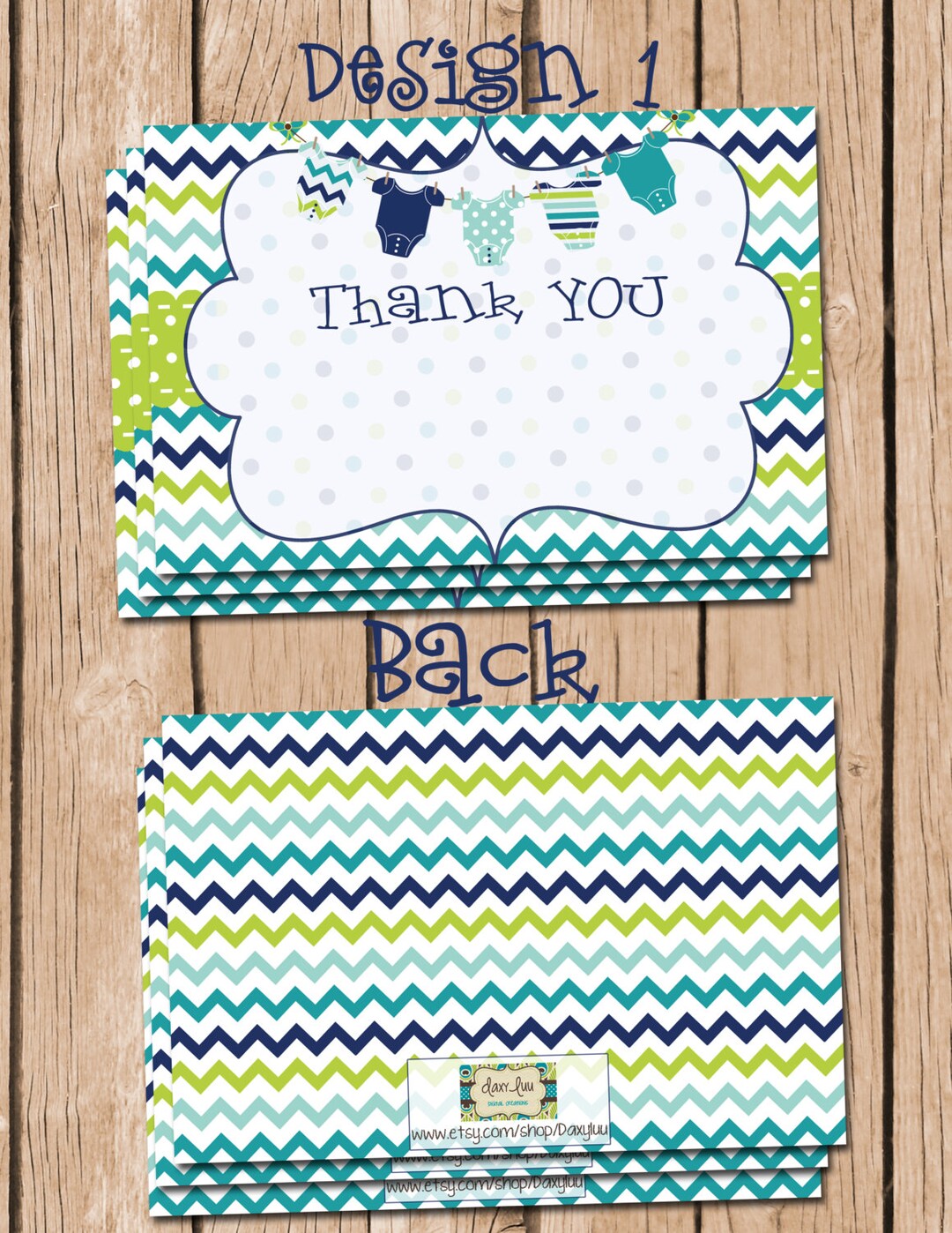 Baby Boy Shower Thank You Card INSTANT DOWNLOAD Baby Shower Etsy