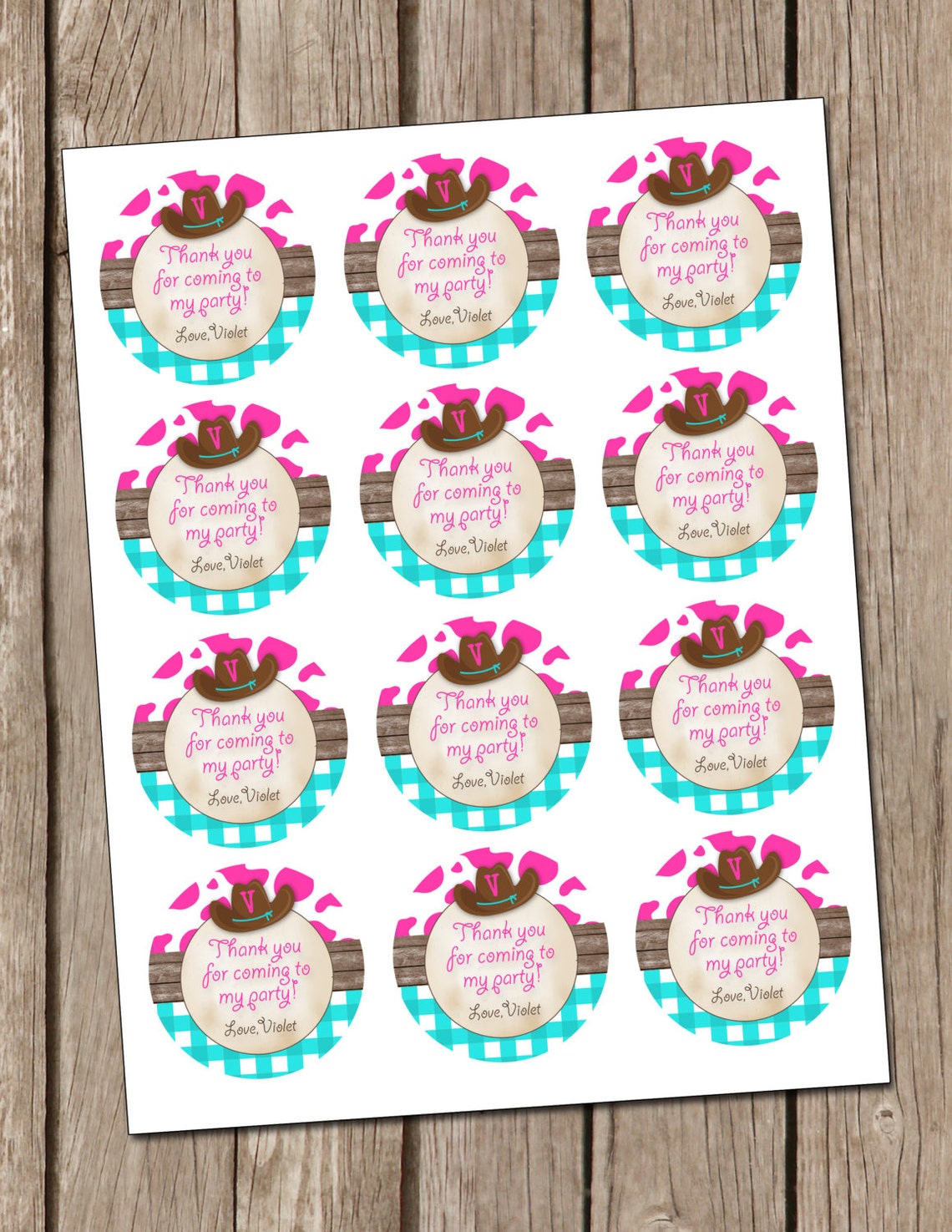 Cowgirl Party Favor Tags Cowgirl Party Western Girl Party Favor Tags Etsy