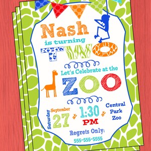 Zoo Birthday Invitation Boys Zoo Birthday Invitation Boys Zoo Birthday Party Invitation